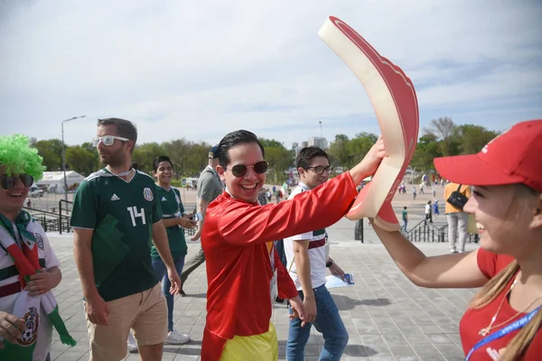 23 Haziran 2018. Rusya. Rostov-on-Don. Hayranları FIFA Dünya Kupası'nda Güney Kore Millî Futbol Takımı. 