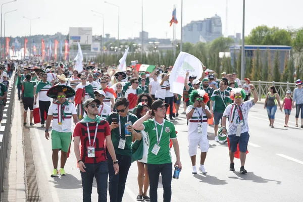 23 Haziran 2018. Rusya. Rostov-on-Don. Meksika Millî Futbol takımının FIFA Dünya Kupası'nda hayranları. Meksika insanlar