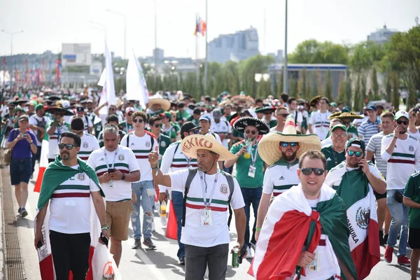 23 Haziran 2018. Rusya. Rostov-on-Don. Meksika Millî Futbol takımının FIFA Dünya Kupası'nda hayranları. Meksika insanlar