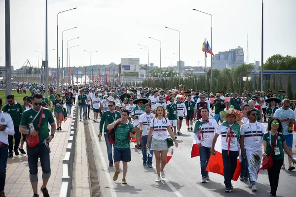 23 Haziran 2018. Rusya. Rostov-on-Don. Meksika Millî Futbol takımının FIFA Dünya Kupası'nda hayranları. Meksika insanlar