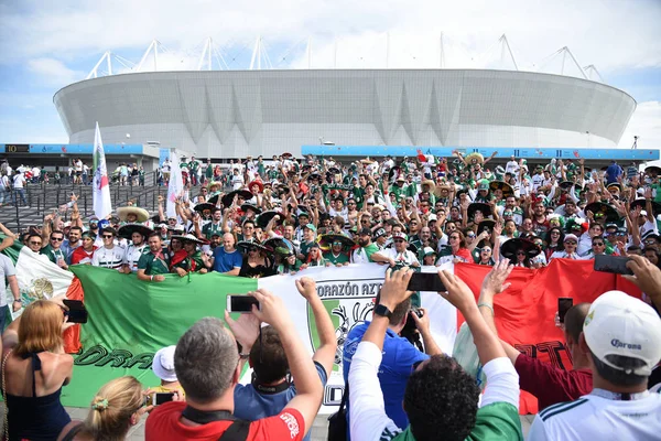 23 Haziran 2018. Rusya. Rostov-on-Don. Meksika Millî Futbol takımının FIFA Dünya Kupası'nda hayranları. Meksika insanlar