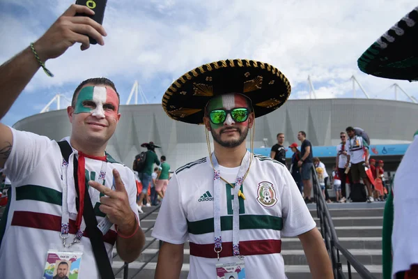 Junho 2018 Rússia Rostov Don Fãs Seleção Mexicana Futebol Copa — Fotografia de Stock