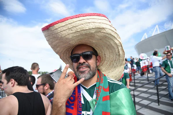 23 Haziran 2018. Rusya. Rostov-on-Don. Meksika Millî Futbol takımının FIFA Dünya Kupası'nda hayranları. Meksika insanlar