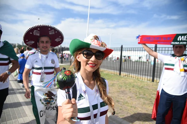 Juni 2018 Rusland Rostov Aan Don Fans Van Het Mexicaanse — Stockfoto