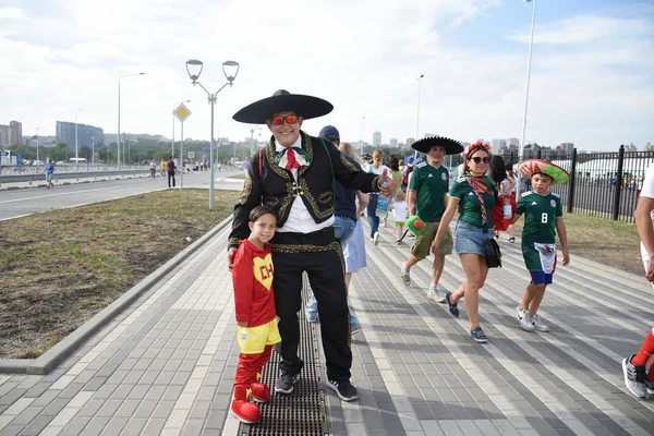 23 Haziran 2018. Rusya. Rostov-on-Don. Meksika Millî Futbol takımının FIFA Dünya Kupası'nda hayranları. Meksika insanlar