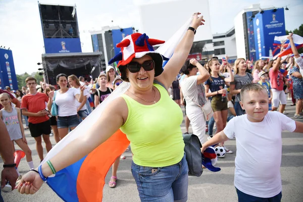 Haziran 2018 Rostov Don Rusya Rus Millî Futbol Hayranları Fan — Stok fotoğraf