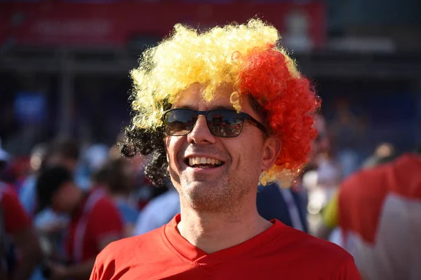 Juni 2018 Rostov Don Ryssland Belgiska Fotbollssupportrar Stödja Laget Belgien — Stockfoto