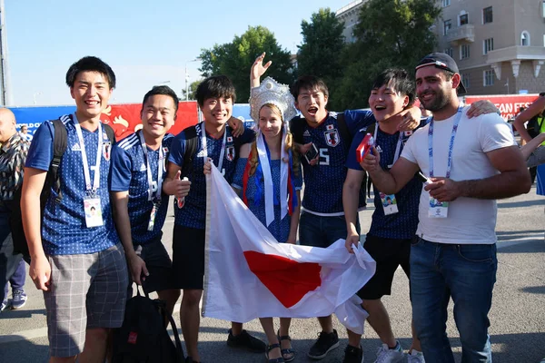 2018 ロストフ ロシア Fifa ワールド カップにおける日本代表チームのフットボールのファン — ストック写真