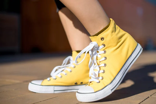 pair of yellow shoes