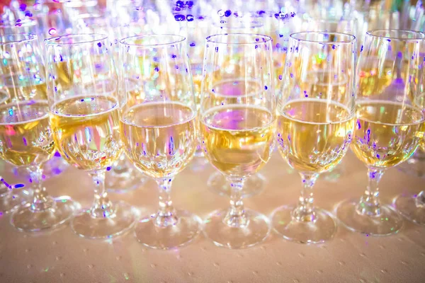 Champagne Fluit Glazen Een Feestje — Stockfoto