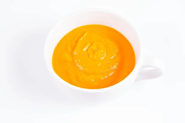 Pumpkin Soup Bowl White Background — Stock Photo, Image