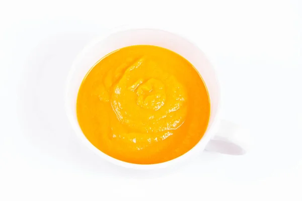 Zupa Dyniowa Misce Białym Tle — Zdjęcie stockowe