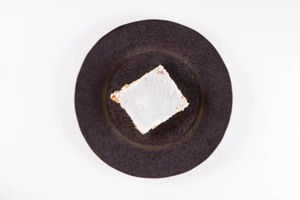 Napoleonka Pastel Tipo Polaco Pastel Crema Espolvoreado Con Azúcar Polvo —  Fotos de Stock