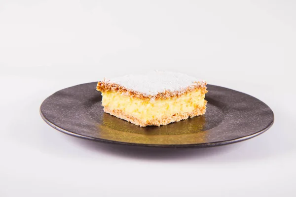 Napoleonka Cake Polish Type Cream Pie Sprinkled Powdered Sugar — Stock Photo, Image