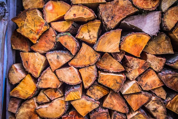 Montón Madera Fuego Picada Preparada Para Invierno —  Fotos de Stock