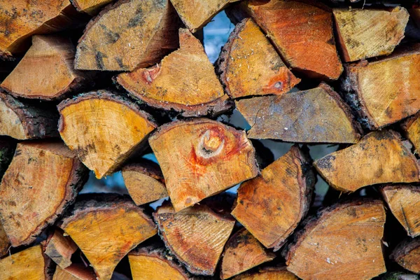 Kış Için Hazırlanmış Odun Yığını — Stok fotoğraf