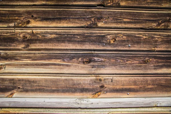 Egy Épület Fából Készült Deszkás Fala Közeli Háttérben — Stock Fotó