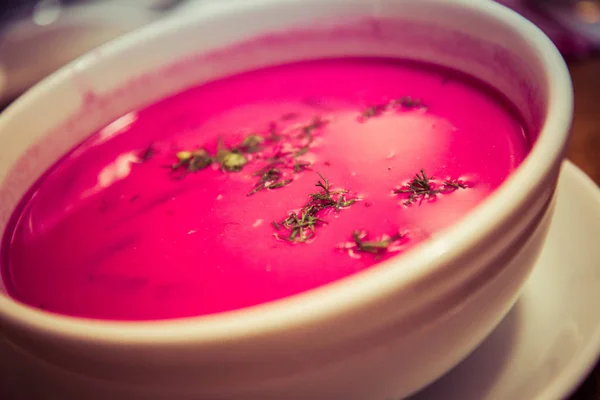 Borscht Froid Chlodnik Soupe Froide Lituanienne Traditionnelle — Photo