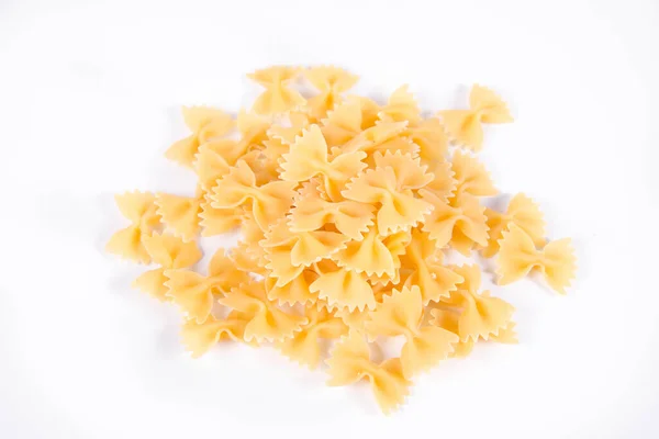 Raw Farfalle Pasta White Background — Stock Photo, Image