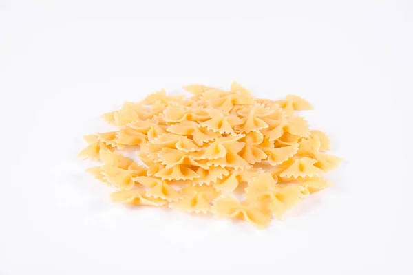 Raw Farfalle Pasta White Background — Stock Photo, Image