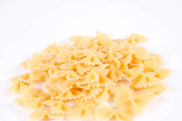 Raw Farfalle Pasta White Background — Stock Photo, Image
