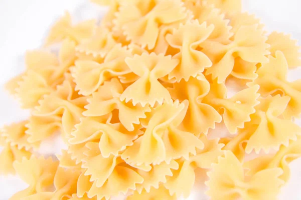 Raw Farfalle Pasta White Background — Stock Photo, Image