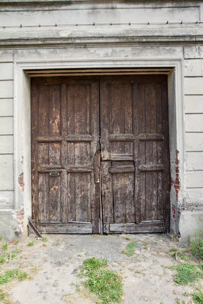 Puerta Madera Vieja Una Casa Residencial —  Fotos de Stock