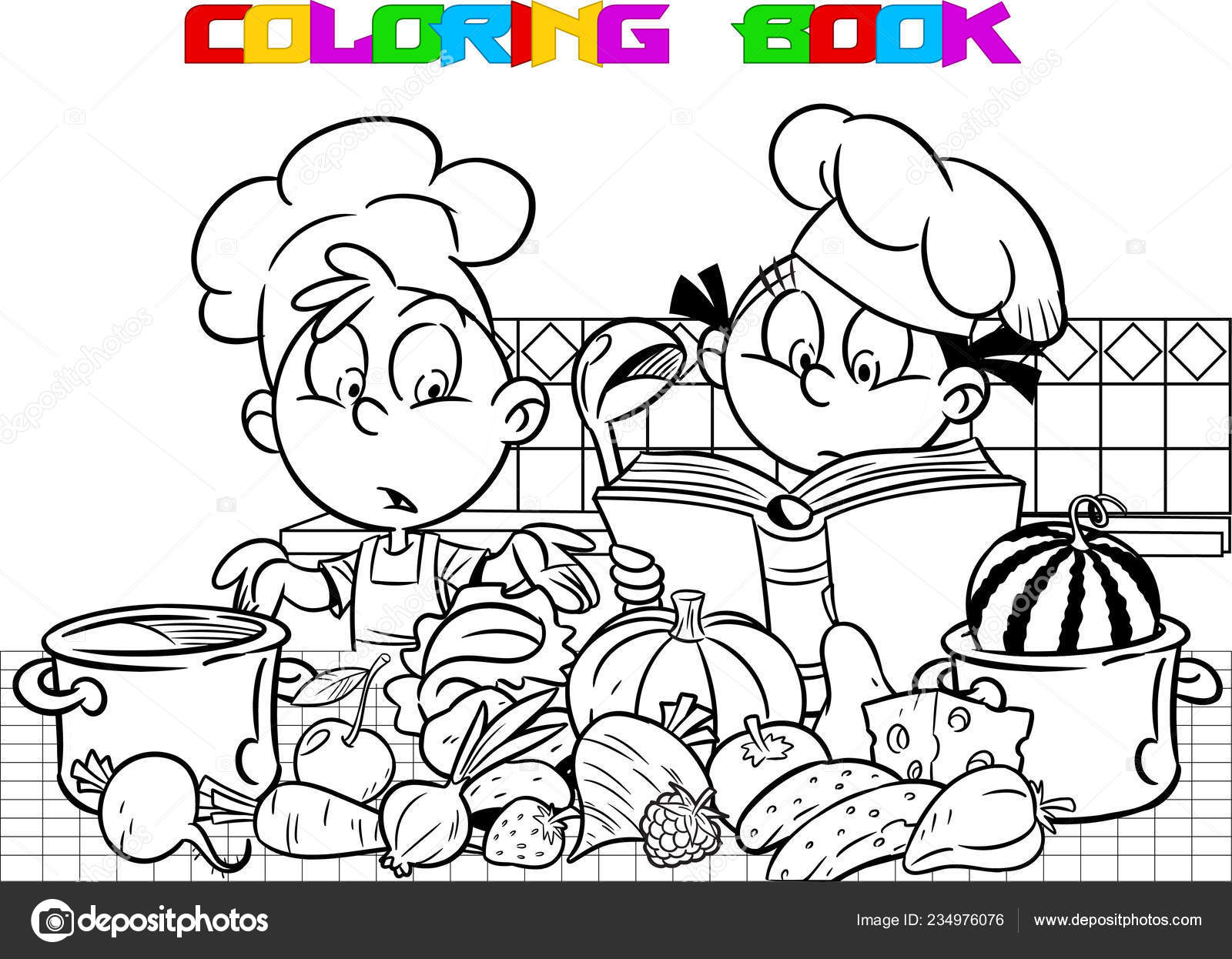 Vector Illustration Shows How Funny Children Cook Food Kitchen Cartoon Stock Vector Image By C Verzhy