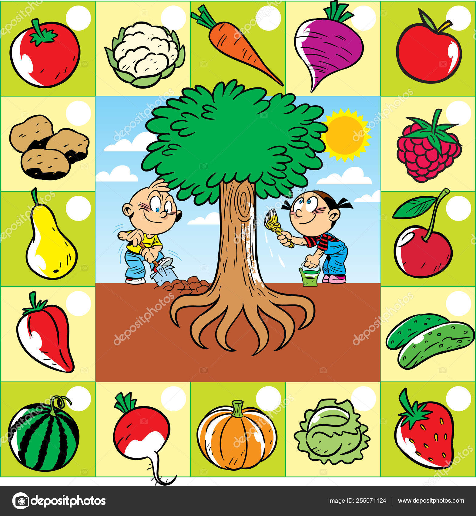 Gemüsegarten Clipart Grenze