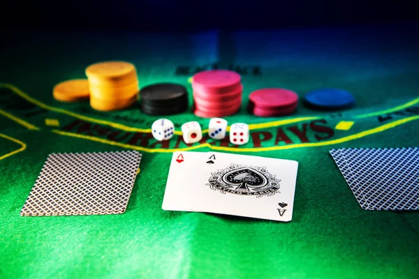 Casino Poker on table Background