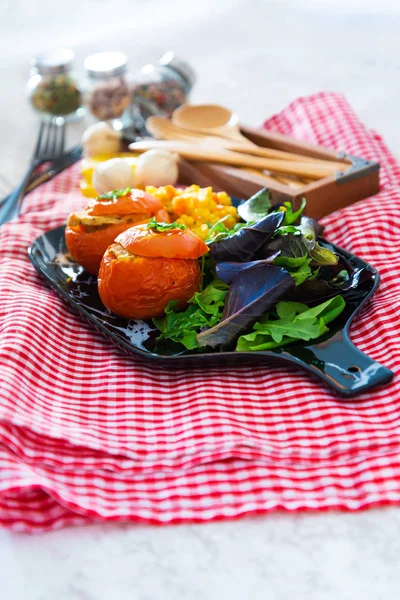 Stuffed Tomatoes, Rice with Tomato