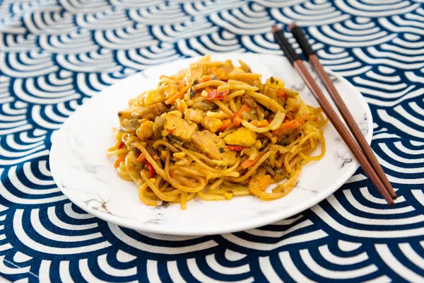 asian food noodles on the table