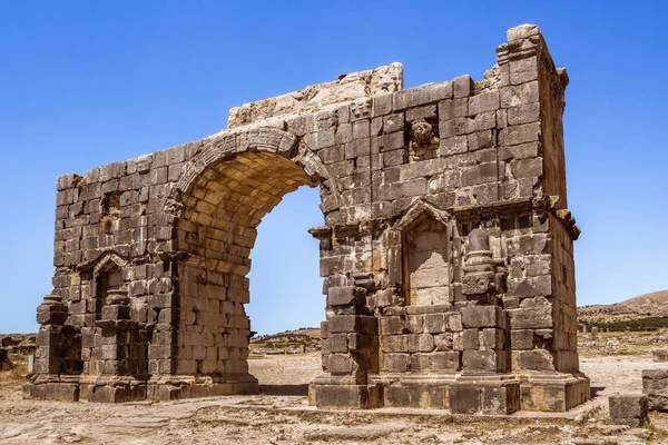 Arco Caracalla Puerta Entrada Del Sitio Volubilis Cerca Fez Meknes — Foto de Stock