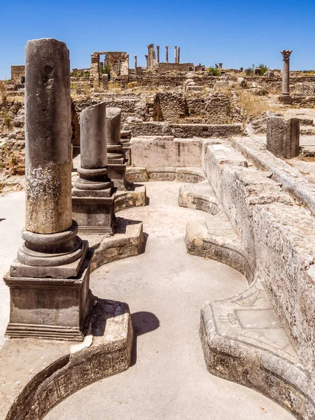Rovine Della Basilica Romana Volubilis Patrimonio Mondiale Dell Unesco Vicino — Foto Stock