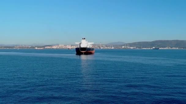 Tracking Shot Uit Haven Van Gibraltar — Stockvideo