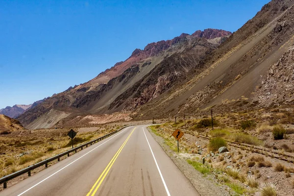 Nationale Route Ruta Nacional Hier Andes Doorkruist Argentinië Van Oost — Stockfoto