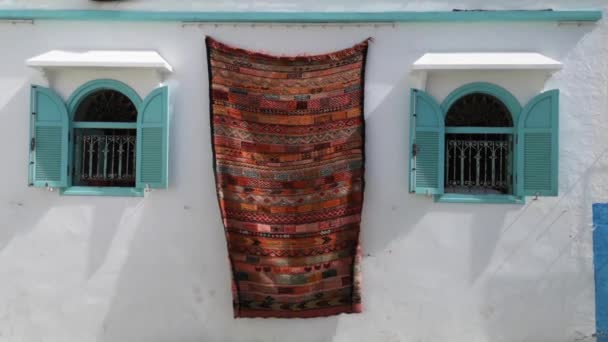 Марокканські Килими Висить Фасади Ацила Марокко — стокове відео