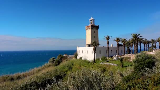 Cape Spartel Promontory Entrance Strait Gibraltar West Tangier Morocco — Stock Video