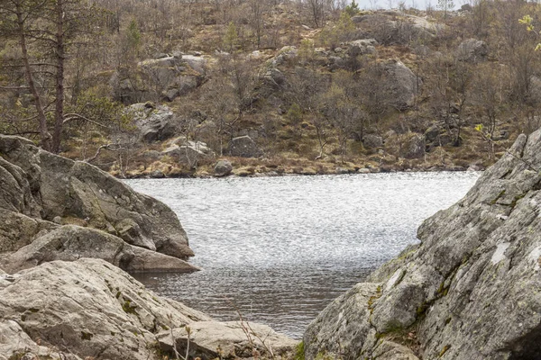 Lake Trail Preikestolen Norway — Stock Photo, Image