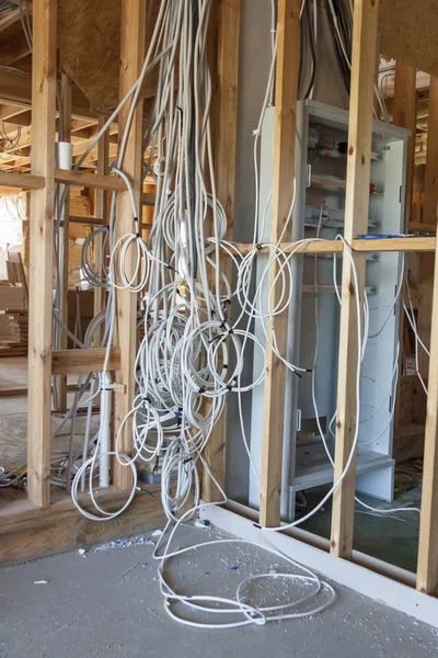 Elektrisk Installation Trähus Polen — Stockfoto