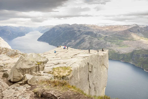 Ünlü Dönüm Noktası Preikestolen Norveç Europe — Stok fotoğraf