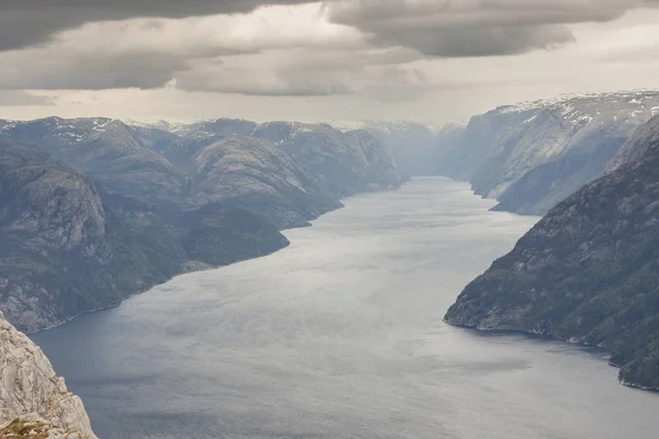 Marco Famoso Preikestolen Noruega Europa — Fotografia de Stock