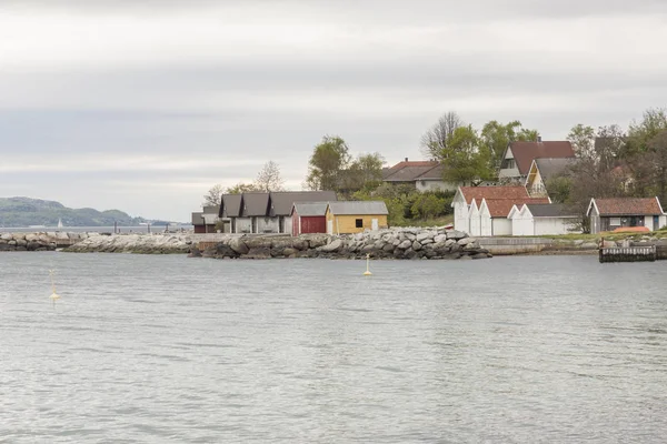 Typická Malá Vesnice Norsku Evropa — Stock fotografie