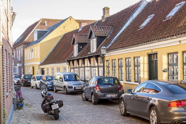 Ribe Dinamarca Maio 2017 Rua Cidade Velha Domingo Ensolarado Maio — Fotografia de Stock