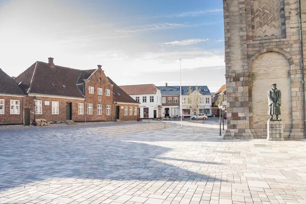 Ribe Denemarken Mei 2017 Lege Straat Van Oude Stad Zonnige — Stockfoto