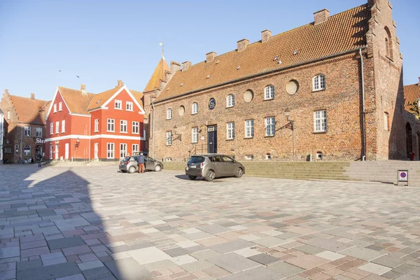 Ribe Dinamarca Maio 2017 Rua Cidade Velha Domingo Ensolarado Maio — Fotografia de Stock