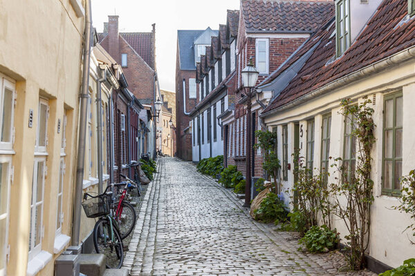 Red brick wall - old house in Ribe, Denmark.