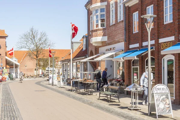 Ringkøbing Denemarken Mei 2017 Straat Van Oude Stad Zonnige Zondag — Stockfoto