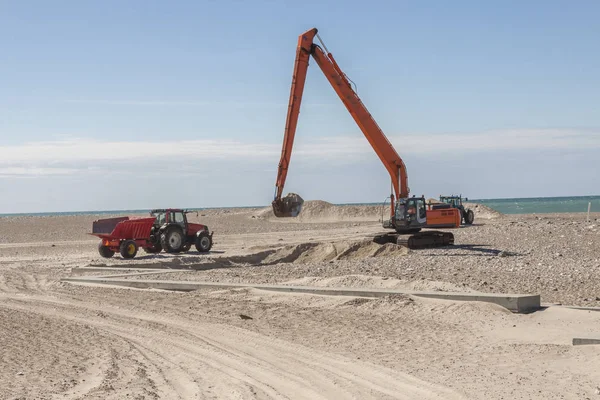 Excavator Beach Norre Vorupor Denmark Europe — Stock Photo, Image