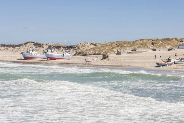 Fishing Boats Beach Norre Vorupor Denmark — Stock Photo, Image